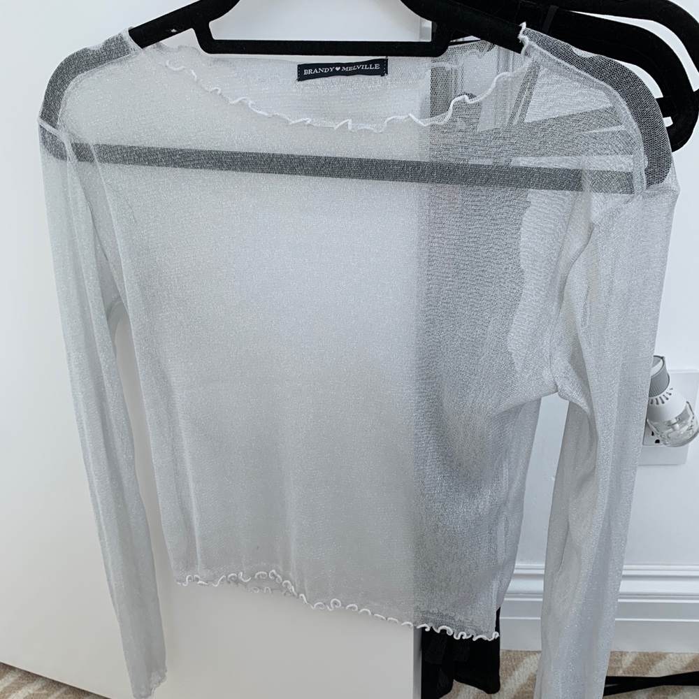Brandy Melville sheer top long sleeve